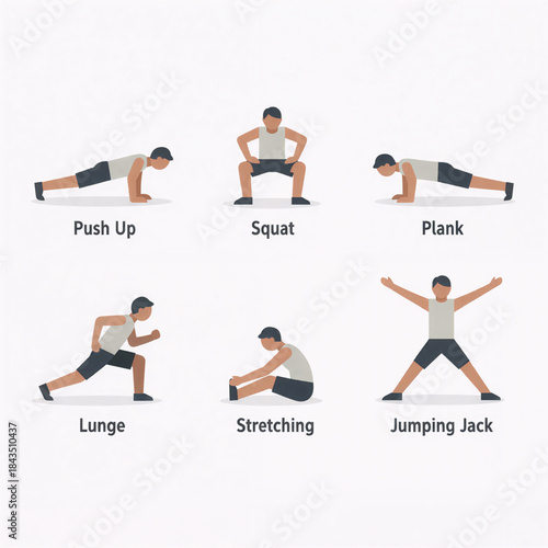 Athlete Training Infographic Pack – Fitness Workout Exercise Clean Design Vector Set