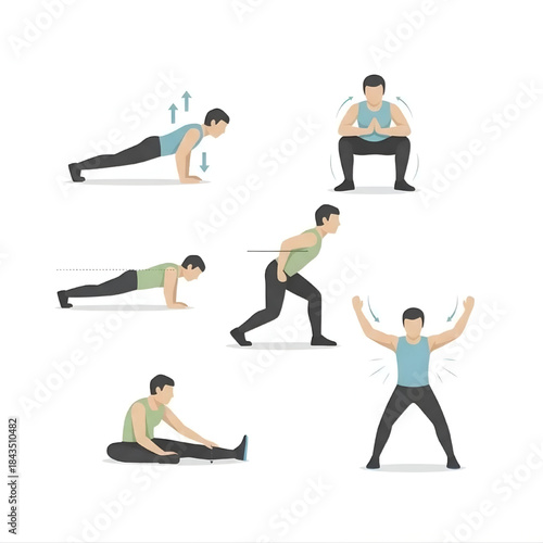 Athlete Training Infographic Pack – Fitness Workout Exercise Vector Set