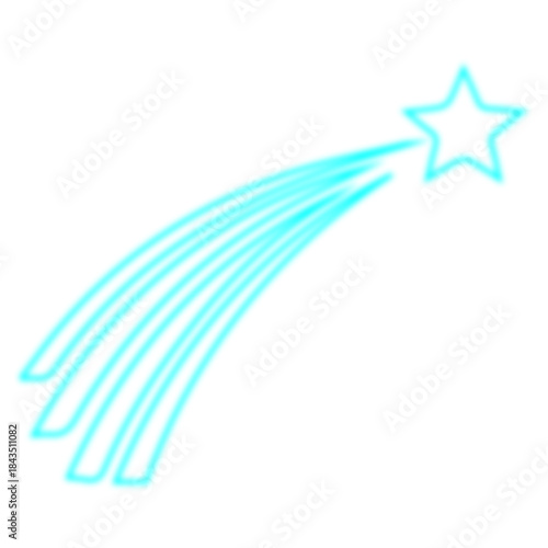 Shooting star with bright blue trail