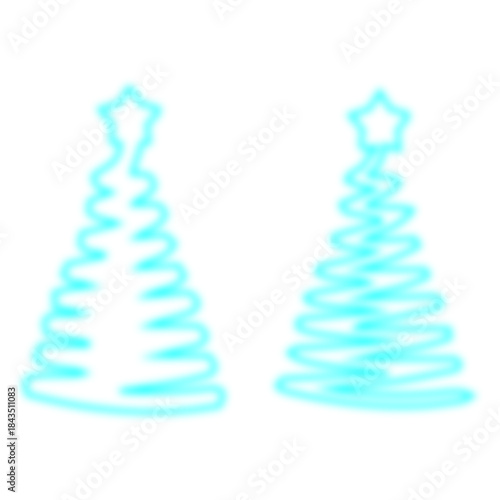 Two simple christmas trees with stars on top