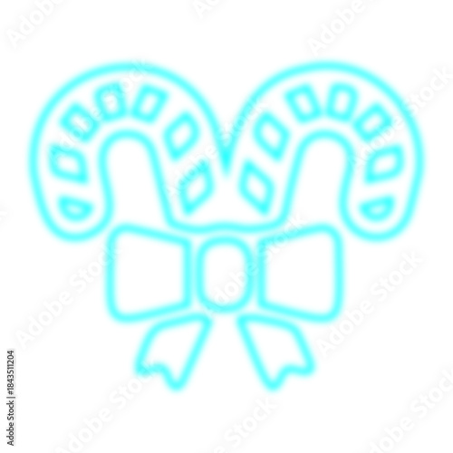 Simple blue bow icon with curved ends