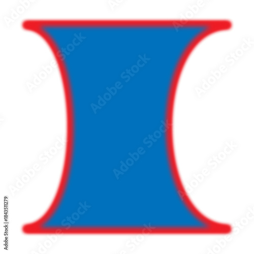 Hourglass shape with blue and red color