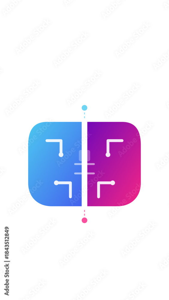 Obraz premium Abstract digital icon illustrates symmetric data processing and technology connection concepts