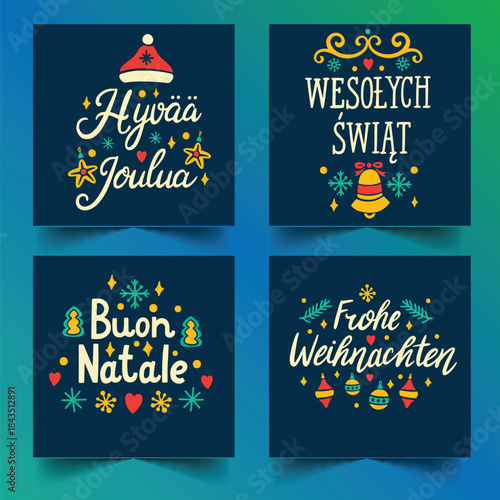hand drawn christmas wishes lettering collection vector design illustration