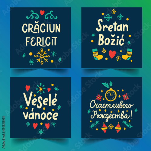 hand drawn christmas wishes lettering collection vector design illustration
