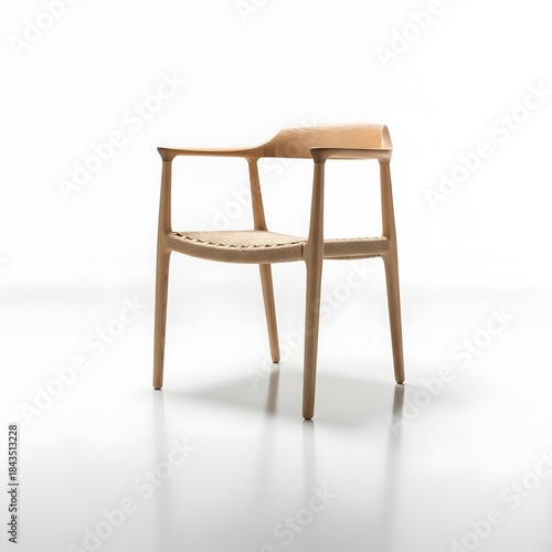 Elegant Chair Design: The chair is a testament to the beauty of simplicity and the artistry of modern furniture, a showcase of clean lines and natural materials.
