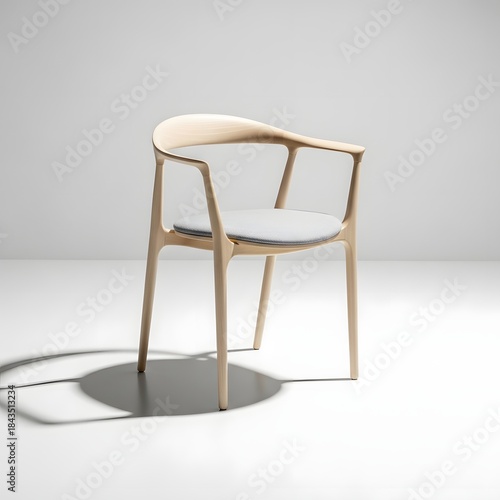 Minimalist Elegance: This image showcases a contemporary wooden chair with clean lines, minimalist design, and an understated elegance perfect for modern interiors. 