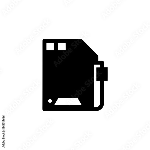 hard disk drive silhouette vector illustration on transparent background