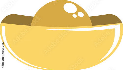 Golden Yuanbao Ingot Flat Illustration Chinese Wealth Symbol Simple Design