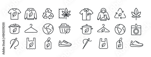 Eco-friendly fashion and sustainability icons collection