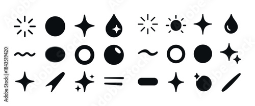 Minimalist black geometric shapes and symbols collection