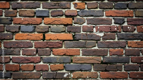 ia generated. Brick wall texture with colored tones and seamless repeating pattern, perfect for widescreen backgrounds, banners, and design projects.
