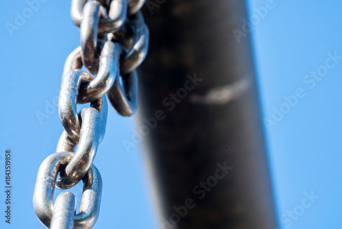 Silver metal chain links close up The Concept of Connection