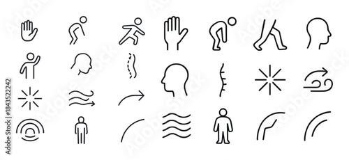 Minimalist human gesture icons set - lines and symbols collectio
