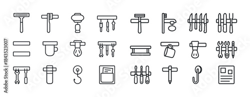 Essential diy tools: minimalist line icons for home improvement