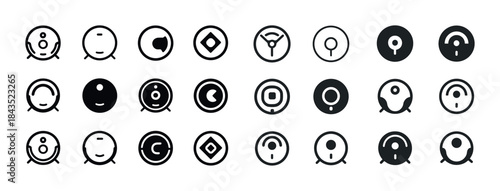 Collection of 25 diverse robot vacuum cleaner icons
