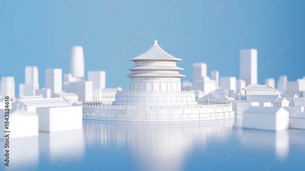Fototapeta premium Simplified White Temple of Heaven