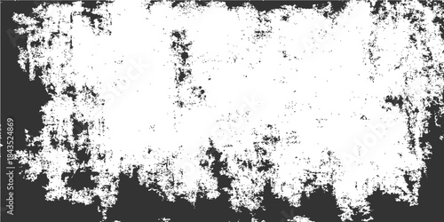 Abstract vintage grunge background featuring a black ink texture pattern with a floral spray border and splattered paint design on a textured vector illustration wallpaper