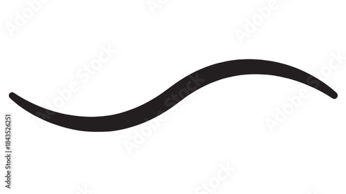 Simple black sine wave illustration minimalistic design on transparent background silhouette