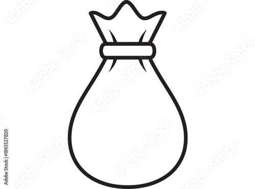 Simple drawing of a bag with a crown on transparent background silhouette