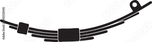 Leaf Spring Suspension Silhouettes Vector Side View