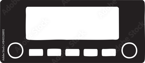 Car Radio Head Unit Silhouettes Vector Dashboard Icon