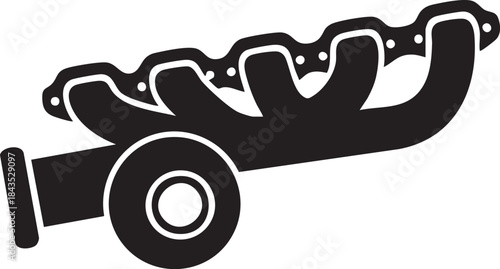 Engine Turbo Manifold Silhouettes Vector Piping