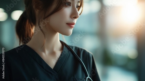 日本人の女性看護師