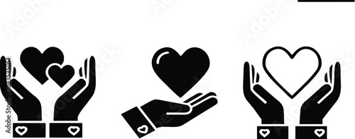 Hands holding hearts love care charity support