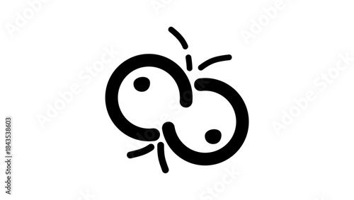 cell division symbol, black isolated silhouette