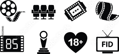 Film reel cinema icons movie award hd tv