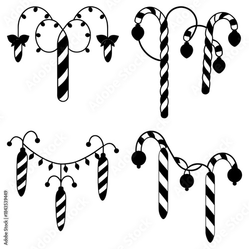 Whimsical candy cane decorations