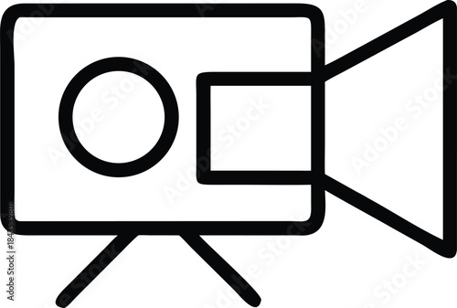 Minimal Video Camera Icon for Media and Filmmaking Interface Design