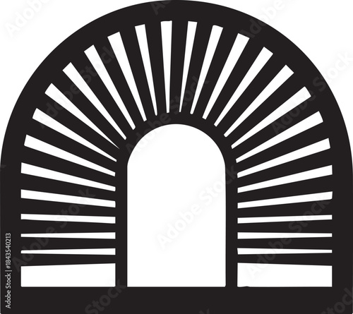 Exhaust Mixer Thrust Reverser Silhouettes Vector Grating