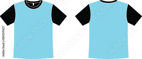 Light blue vector sleeveless shirt blank template showing front and back views for apparel mockup