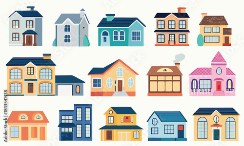 Home real estate Vector icons isolated on white background