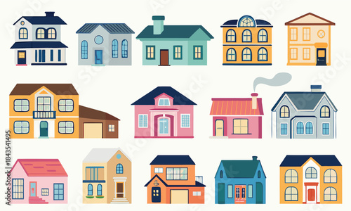 Home real estate Vector icons isolated on white background