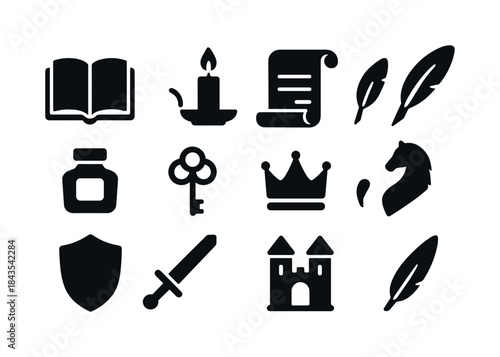 Classic Tales Icons. Classic Tales. Solid icon set of classic ta