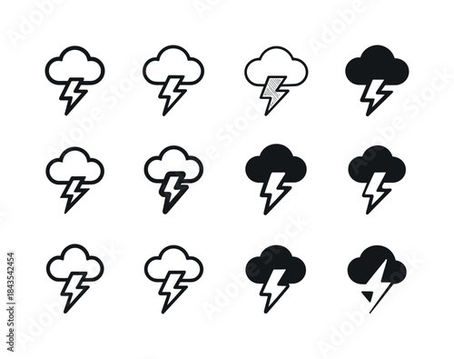 Natural Disaster Icons. Natural disasters. Icon set. Set Logo of