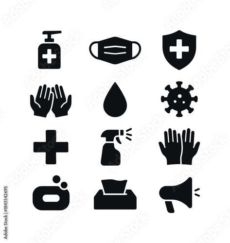 Public Health Icons. Public Health. Solid icon set of public hea
