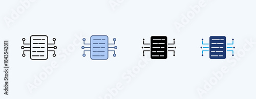 Digital Data Multiple Icon Illustration Vector