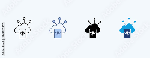 Iot Multiple Icon Illustration Vector