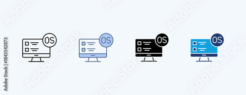 Operating System Multiple Icon Illustration Vector