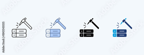 Data Mining Multiple Icon Illustration Vector