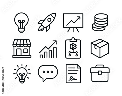 Youth Entrepreneurship Icons. Youth Entrepreneurship. Line icon