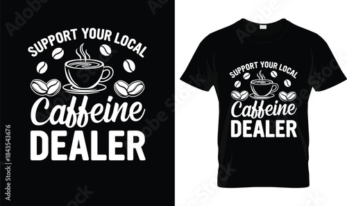 Caffeine Molecule T-Shirt | Chemical Structure Science Tee | Retro Caffeine Barista Gift
