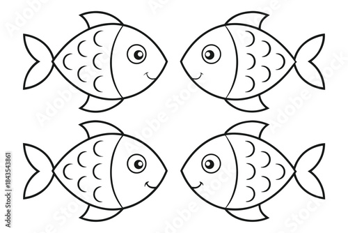 Group of Kids Outline Coloring Page for Children