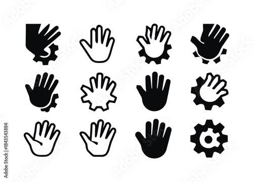 Worksite Safety Icons. Worksite Accidents. Icon set. Set Logo of
