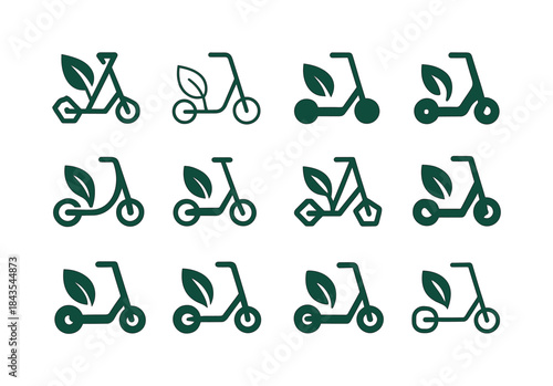 Eco Transportation Icons. Eco-friendly transportation. Icon set.