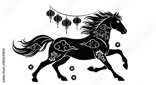 Dynamic Horse Silhouette A Galloping Symbol for Your Next Big Sale Promotion and Flash Sale Shopping Discount Event